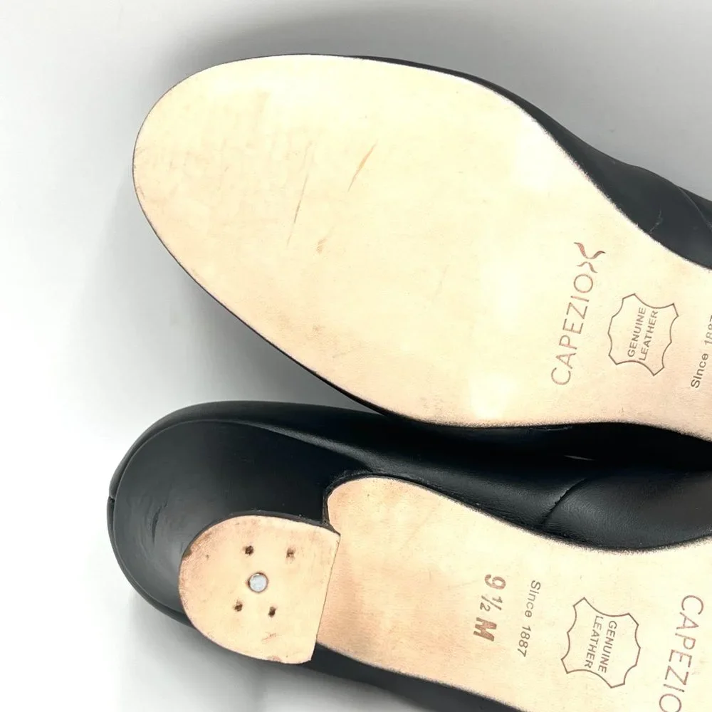 Capezio 653 Womens Size 9.5 Manhattan Character‎ Black Leather Dance Shoes Heels